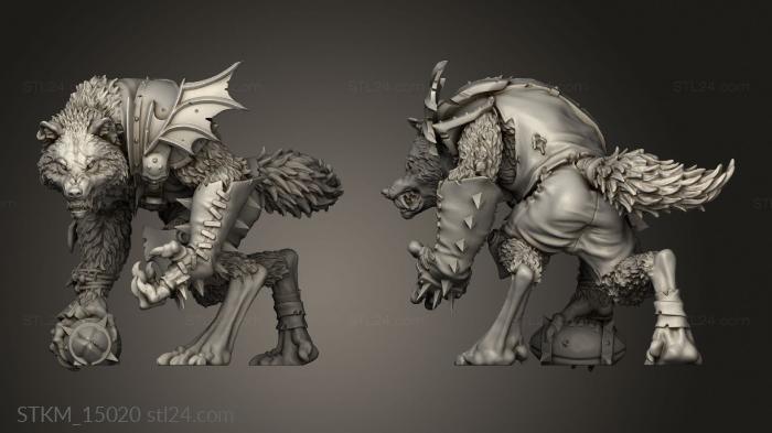 Figurines heroes, monsters and demons (Necromantic Undead Werewolves Star Wolf ALT, STKM_15020) 3D models for cnc