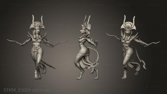 Figurines heroes, monsters and demons (Egypt Bastet Warriors Gods Warrior OFF, STKM_15024) 3D models for cnc