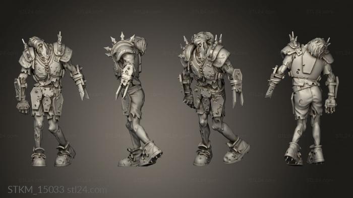 Figurines heroes, monsters and demons (Necromantic Undead zombie HUMAN, STKM_15033) 3D models for cnc