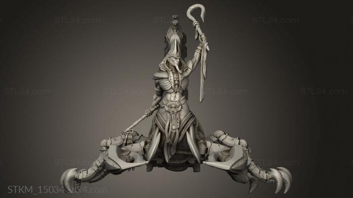 Статуэтки герои, монстры и демоны (Египетский Сехтарот В форме Скорпиона, STKM_15034) 3D модель для ЧПУ станка