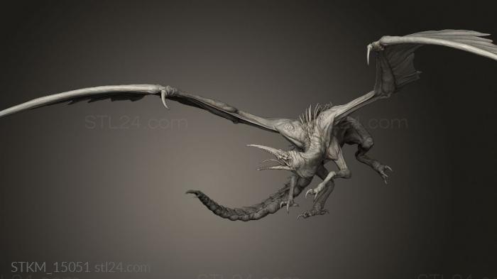 Figurines heroes, monsters and demons (Undead Blood Sucker Dragon, STKM_15051) 3D models for cnc