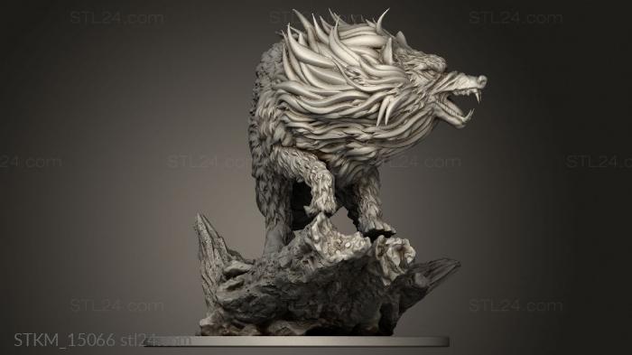 Figurines heroes, monsters and demons (Mythology Fenrir, STKM_15066) 3D models for cnc