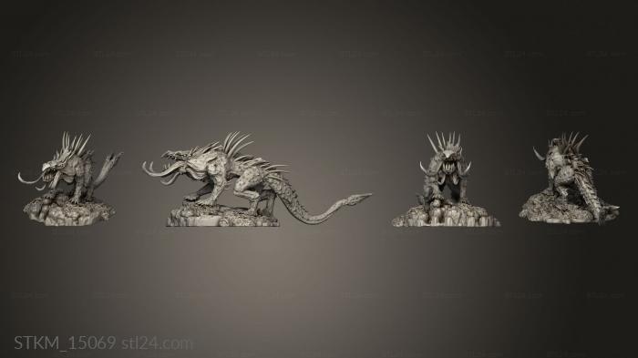 Статуэтки герои, монстры и демоны (Мифология адский пес, STKM_15069) 3D модель для ЧПУ станка