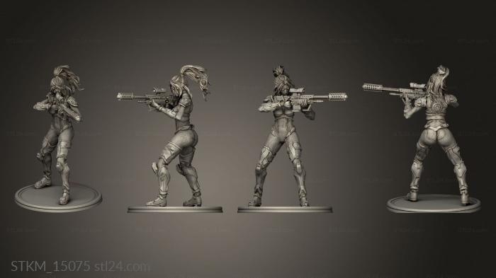 Figurines heroes, monsters and demons (Sniper One, STKM_15075) 3D models for cnc