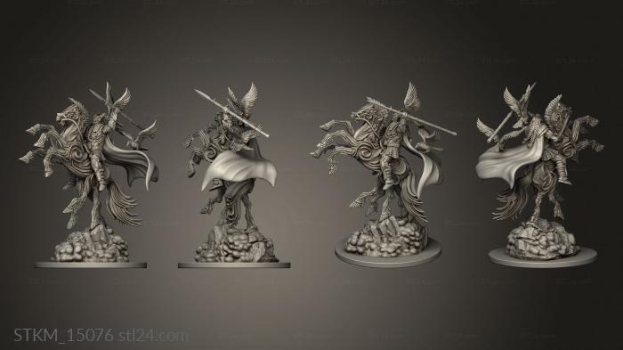 Figurines heroes, monsters and demons (Mythology Odin, STKM_15076) 3D models for cnc