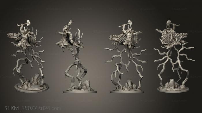 Figurines heroes, monsters and demons (Mythology Thor, STKM_15077) 3D models for cnc