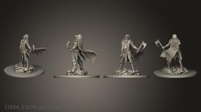 Figurines heroes, monsters and demons (Mythology Tyr, STKM_15078) 3D models for cnc