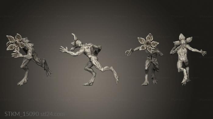 Статуэтки герои, монстры и демоны (Орхидея сталкер Демогоргон Странные Вещи, STKM_15090) 3D модель для ЧПУ станка
