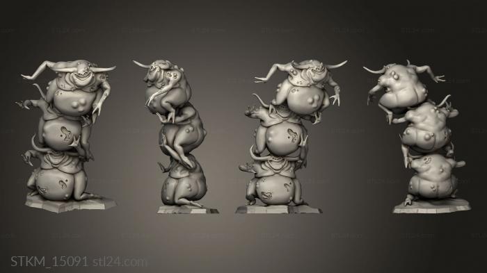 Figurines heroes, monsters and demons (Nurglings Nurgling Sw Back, STKM_15091) 3D models for cnc