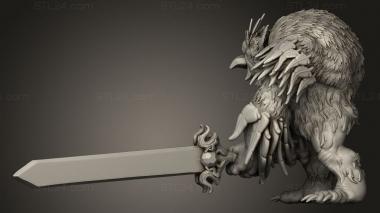 Figurines heroes, monsters and demons (Orc King Forest First Wave Owlbear Warriors, STKM_15106) 3D models for cnc