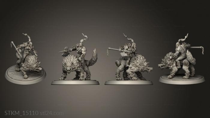 Figurines heroes, monsters and demons (Orc Tribe Forge Wolf Rider, STKM_15110) 3D models for cnc