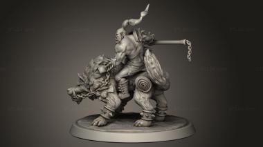 Figurines heroes, monsters and demons (Orc Tribe Forge Wolf Rider, STKM_15110) 3D models for cnc