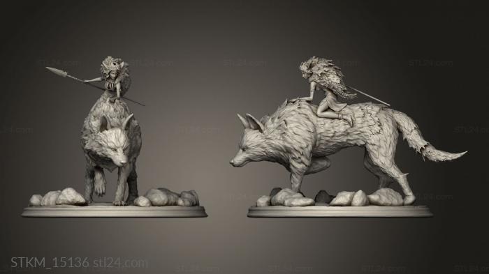 Figurines heroes, monsters and demons (Princess MONONOKE Princess, STKM_15136) 3D models for cnc