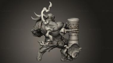 Figurines heroes, monsters and demons (Ogre Cannoneer Hero Gronk Boomshot, STKM_15137) 3D models for cnc