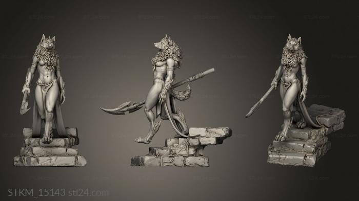 Figurines heroes, monsters and demons (Oleana Werewolf Queen ped, STKM_15143) 3D models for cnc