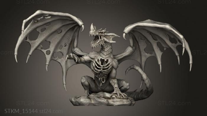 Figurines heroes, monsters and demons (Zombie Ancient Blue Dragon Gargantuan, STKM_15144) 3D models for cnc