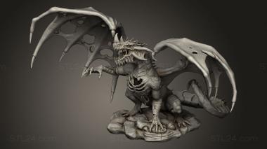 Figurines heroes, monsters and demons (Zombie Ancient Blue Dragon Gargantuan, STKM_15144) 3D models for cnc