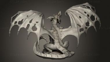 Figurines heroes, monsters and demons (Zombie Ancient Blue Dragon Gargantuan, STKM_15144) 3D models for cnc