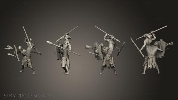 Статуэтки герои, монстры и демоны (Сиамский Щит Зомби, STKM_15147) 3D модель для ЧПУ станка