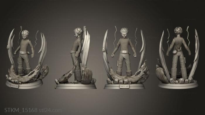 Статуэтки герои, монстры и демоны (Рок Ли Наруто, STKM_15168) 3D модель для ЧПУ станка