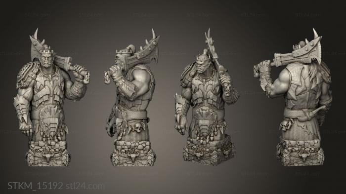 Figurines heroes, monsters and demons (Orc Chess King, STKM_15192) 3D models for cnc