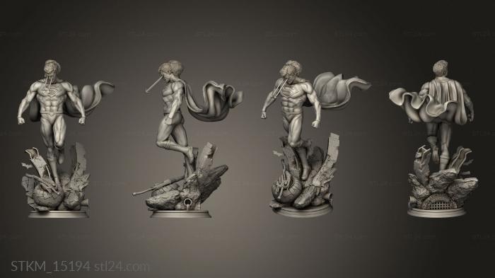 Figurines heroes, monsters and demons (man in attack, STKM_15194) 3D models for cnc