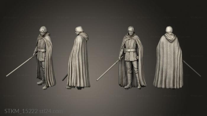 Figurines heroes, monsters and demons (Star Wars Luke Skywalker One out Hood, STKM_15222) 3D models for cnc