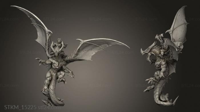 Figurines heroes, monsters and demons (Orc Warlord Mounted on Dragon Stone, STKM_15225) 3D models for cnc