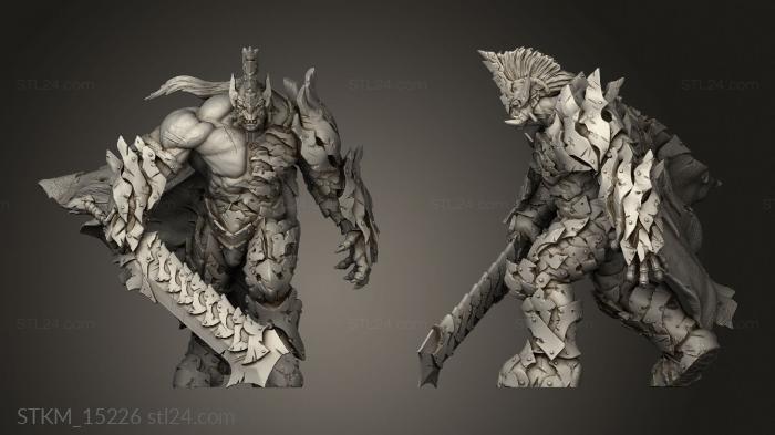 Figurines heroes, monsters and demons (Orc Warlord, STKM_15226) 3D models for cnc