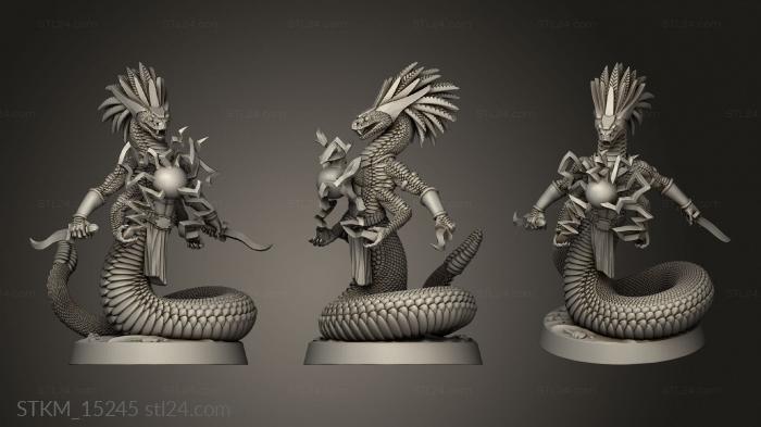 Figurines heroes, monsters and demons (The Gunslinger Rattlers Adept Snake Mage, STKM_15245) 3D models for cnc