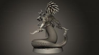 Figurines heroes, monsters and demons (The Gunslinger Rattlers Adept Snake Mage, STKM_15245) 3D models for cnc