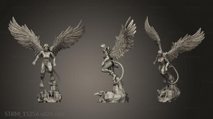 Figurines heroes, monsters and demons (Sands Destiny Gynosphinx Angry, STKM_15256) 3D models for cnc