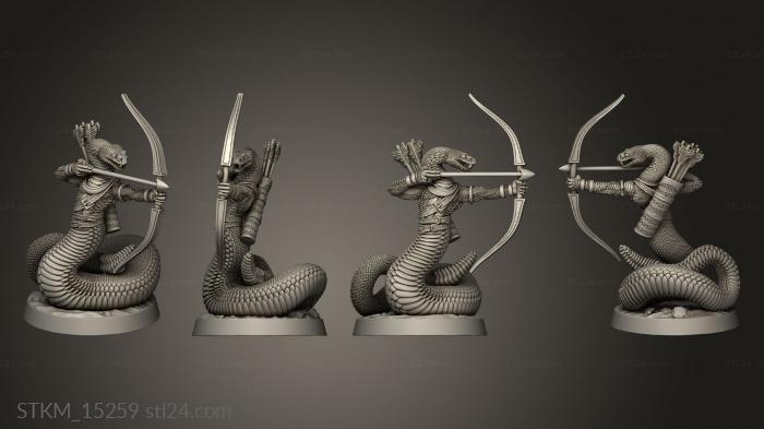 Статуэтки герои, монстры и демоны (Стрелок Гремучие Змеи Скользящий Лучник, STKM_15259) 3D модель для ЧПУ станка