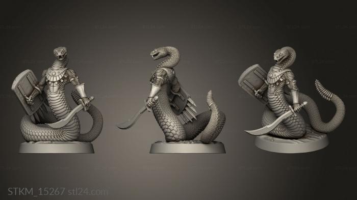 Figurines heroes, monsters and demons (The Gunslinger Rattlers Warrior Snake, STKM_15267) 3D models for cnc