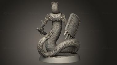 Figurines heroes, monsters and demons (The Gunslinger Rattlers Warrior Snake, STKM_15267) 3D models for cnc