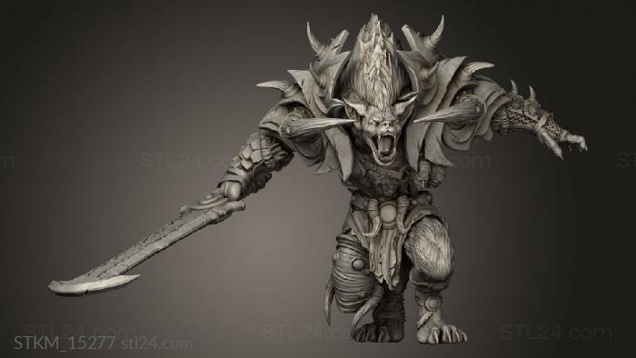 Figurines heroes, monsters and demons (Gnoll Brutes Howling Brute, STKM_15277) 3D models for cnc