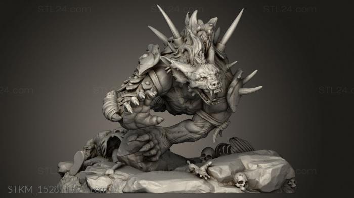 Figurines heroes, monsters and demons (Gnoll Trackers Howling Tracker, STKM_15285) 3D models for cnc