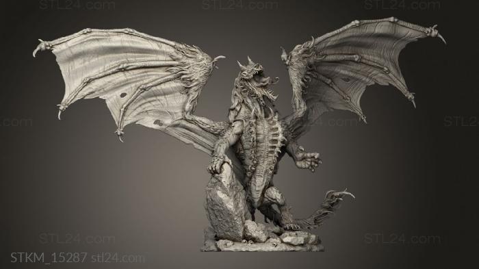 Figurines heroes, monsters and demons (Hyena Dragon Howling, STKM_15287) 3D models for cnc