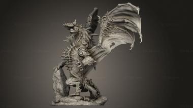 Figurines heroes, monsters and demons (Hyena Dragon Howling, STKM_15287) 3D models for cnc