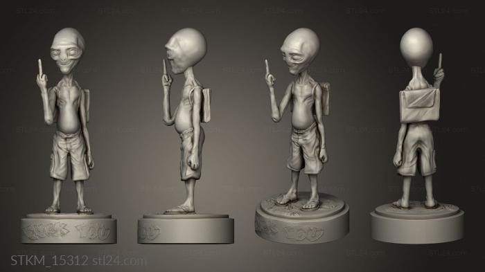 Figurines heroes, monsters and demons (Paul the Alien Paull, STKM_15312) 3D models for cnc