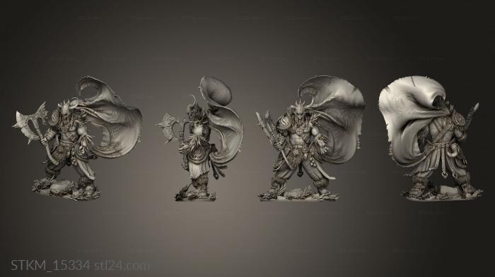 Статуэтки герои, монстры и демоны (Чернокрылый Воин, STKM_15334) 3D модель для ЧПУ станка