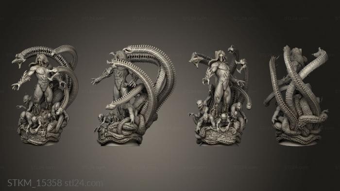 Статуэтки герои, монстры и демоны (Темные Волосы, STKM_15358) 3D модель для ЧПУ станка