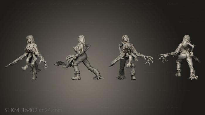 Статуэтки герои, монстры и демоны (Постапокалиптическая Женщина-Мутант, STKM_15402) 3D модель для ЧПУ станка