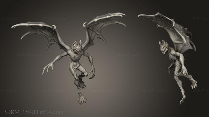 Figurines heroes, monsters and demons (Post Apocalyptic Winged Mutant vamp, STKM_15403) 3D models for cnc