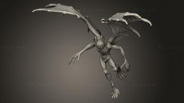 Figurines heroes, monsters and demons (Post Apocalyptic Winged Mutant vamp, STKM_15403) 3D models for cnc