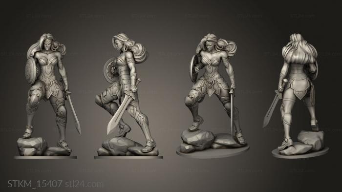 Figurines heroes, monsters and demons (Wonder Woman, STKM_15407) 3D models for cnc