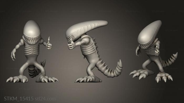 Figurines heroes, monsters and demons (PREDADOR Alien Chibi, STKM_15415) 3D models for cnc