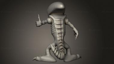 Figurines heroes, monsters and demons (PREDADOR Alien Chibi, STKM_15415) 3D models for cnc