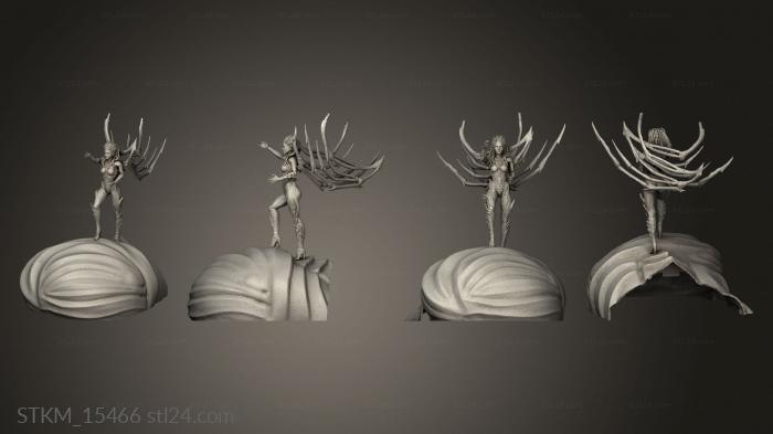Figurines heroes, monsters and demons (Queen Blades wing, STKM_15466) 3D models for cnc