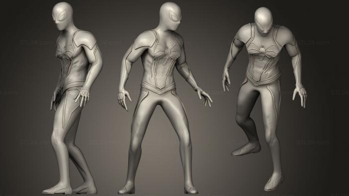 Статуэтки герои, монстры и демоны (Усовершенствованный Костюм Человека-паука PS4, STKM_1547) 3D модель для ЧПУ станка